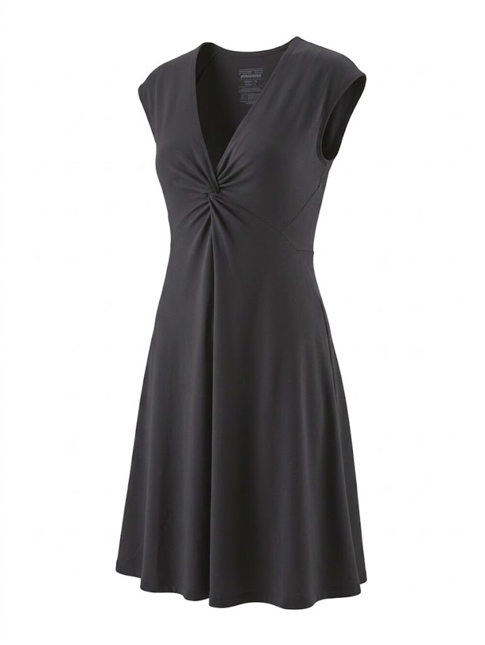 Patagonia Bandha Dress Womens Small Black Twist Front V-Neck Travel Athleisure